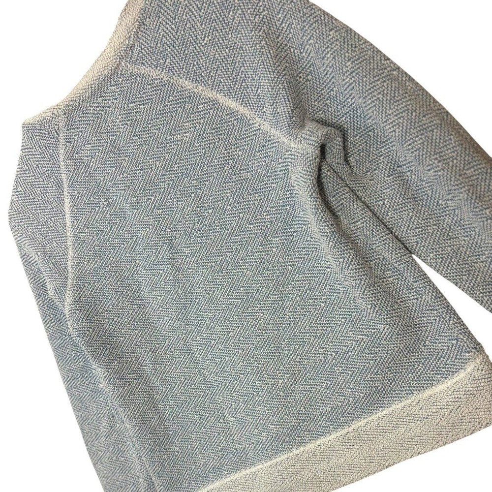 Faherty Womens Whitewater Crew Sweatshirt S Blue Gray Textured Cotton Pullover - Picture 4 of 7